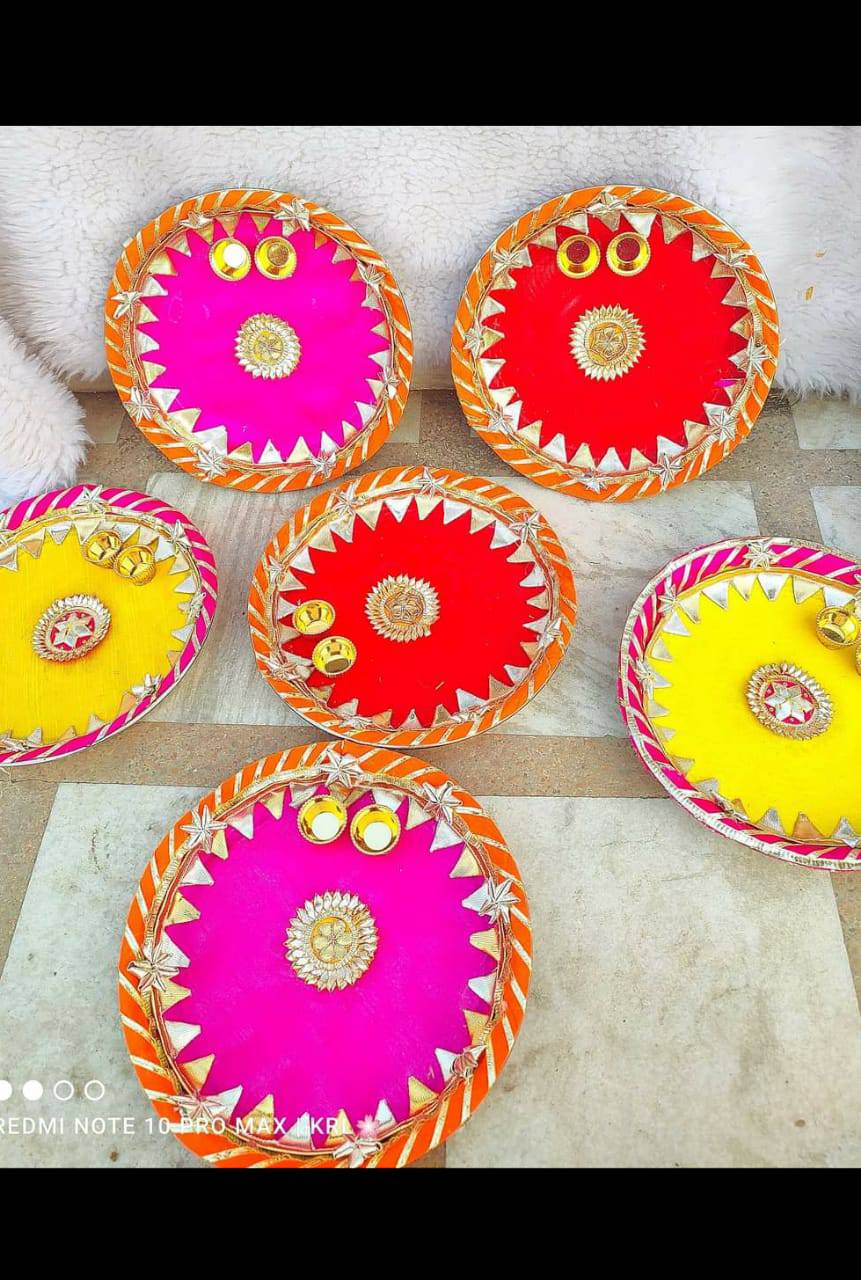 Special Pooja thali (steel) Set of 2