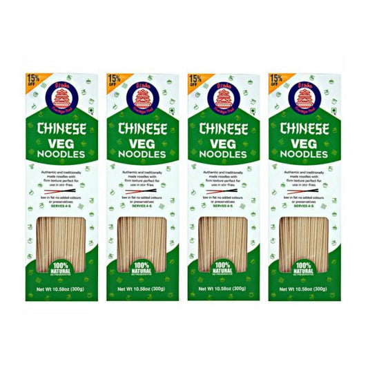 Grain Shakti Osaka Chinese Veg Noodles | 100% Vegetarian | No Preservatives | 100% Healthy Maida  | Instant Noodles | 300G x 4 Pack