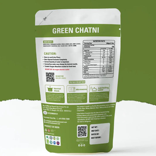 Fresh O Need Green Chatni - Ready To Eat 220 gms