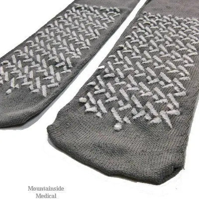 Slipper Socks, Non-Skid, Single Sided, XX-Large, Gray, Pair