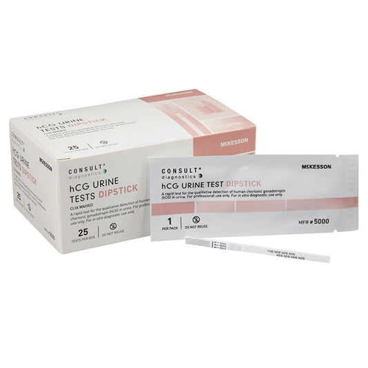 hCG Pregnancy Test Urine Sample Dipstick, CLIA Waived 25/Box