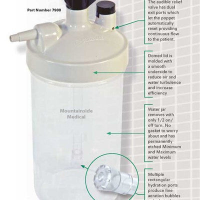 Salter Labs High Flow Bubble Humidifier Bottle 6 to 15 LPM with 6 PSI