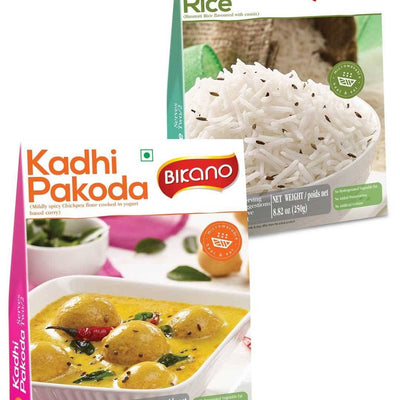 Bikano Kadi Pakoda and Jeera rice