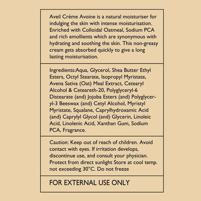 Aveil Creme Avoine Oat Meal Body Moisturizer