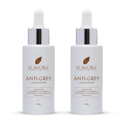 Flawora Anti-Grey Hair Serum With 1.5% Silverfree And 2% Melanogrey For Reversing Grey Hair