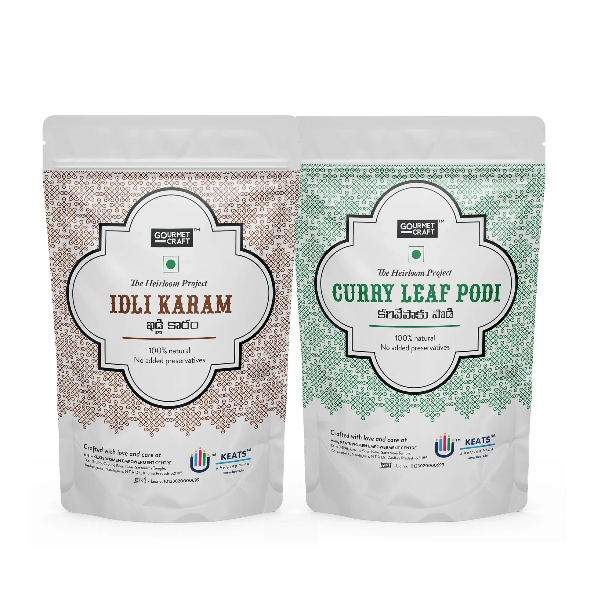 Gourmet Craft Idli Karam & Curry Leaf Chutney Podi Combo (150 g each)