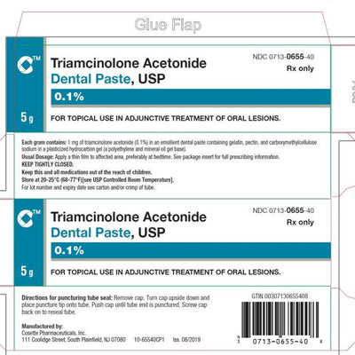 Triamcinolone Acetonide 0.1% Dental Paste, 5 gram Tube (Rx)