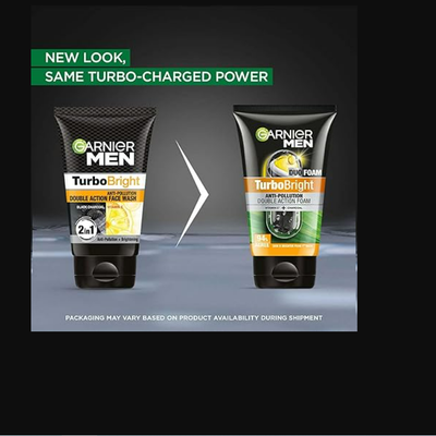 Garnier Men Turbo Bright Anti-Pollution Double Action Face Wash
