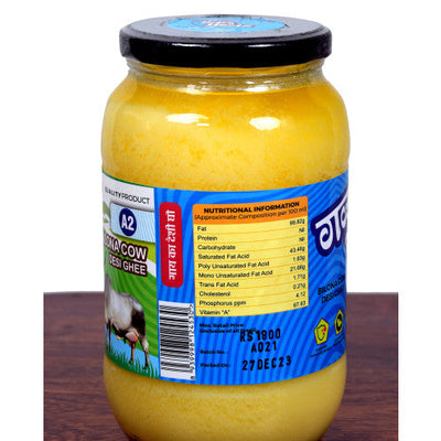 A2 Cow Bilona Desi Ghee Glass Jar - 1L