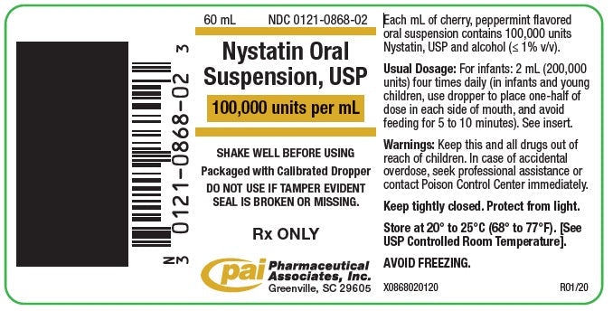 Nystatin Oral Suspension Liquid SS 100,000 Unit Per mL w/Dropper 60 mL Cherry/Peppermint Flavor (Rx)