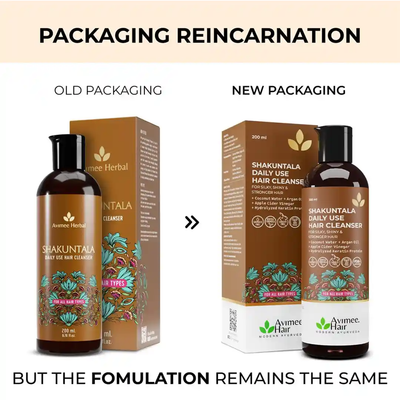 Avimee Herbal Shakuntala Hair Cleanser/Shampoo For Silky & Shiny Hair With Aloe Vera, Apple Cider Vinegar, Rice Protein & Keratin Protein