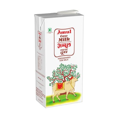 10x Amul Homogenised Cow Milk (), Pack of 10 - 10KG (1Ltr x 10)