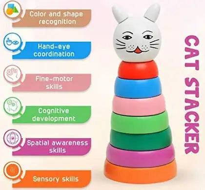 Matoyi Multicolor Cat Stacking Toys 2 Year and Above