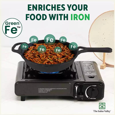 CASTrong Cast Iron Fry Pan/Skillet, Pre-seasoned, Nonstick, 100% Pure, Toxin-free, Induction, 26.2cm, 1.8L, 2.3kg