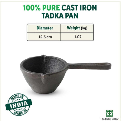 CASTrong Cast Iron Tadka Pan, Pre-seasoned, Natural Nonstick, 100% Pure, Toxin-free, Induction