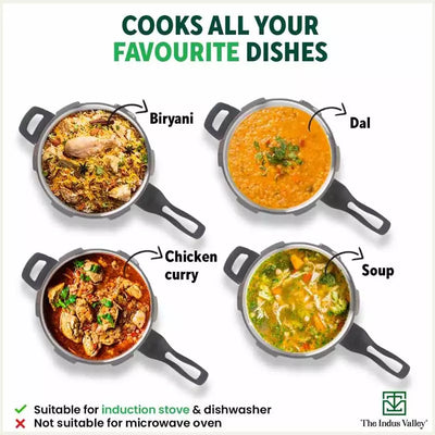 2L+5L RapidCuk Tri-ply Stainless Steel Pressure Cooker Combo+ Free ₹600 Wood Chopping Board, Premium Quality, 3 Layer Thick Body, 5Yr Warranty, ISI Certified, Induction & Gas