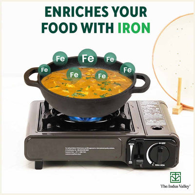 CASTrong Cast Iron Cookware Set: Tawa+ Kadai, Kitchen Set for Home, Pre-seasoned, 100% Pure, Toxin-free, Induction, Free ₹400 Tadka Pan
