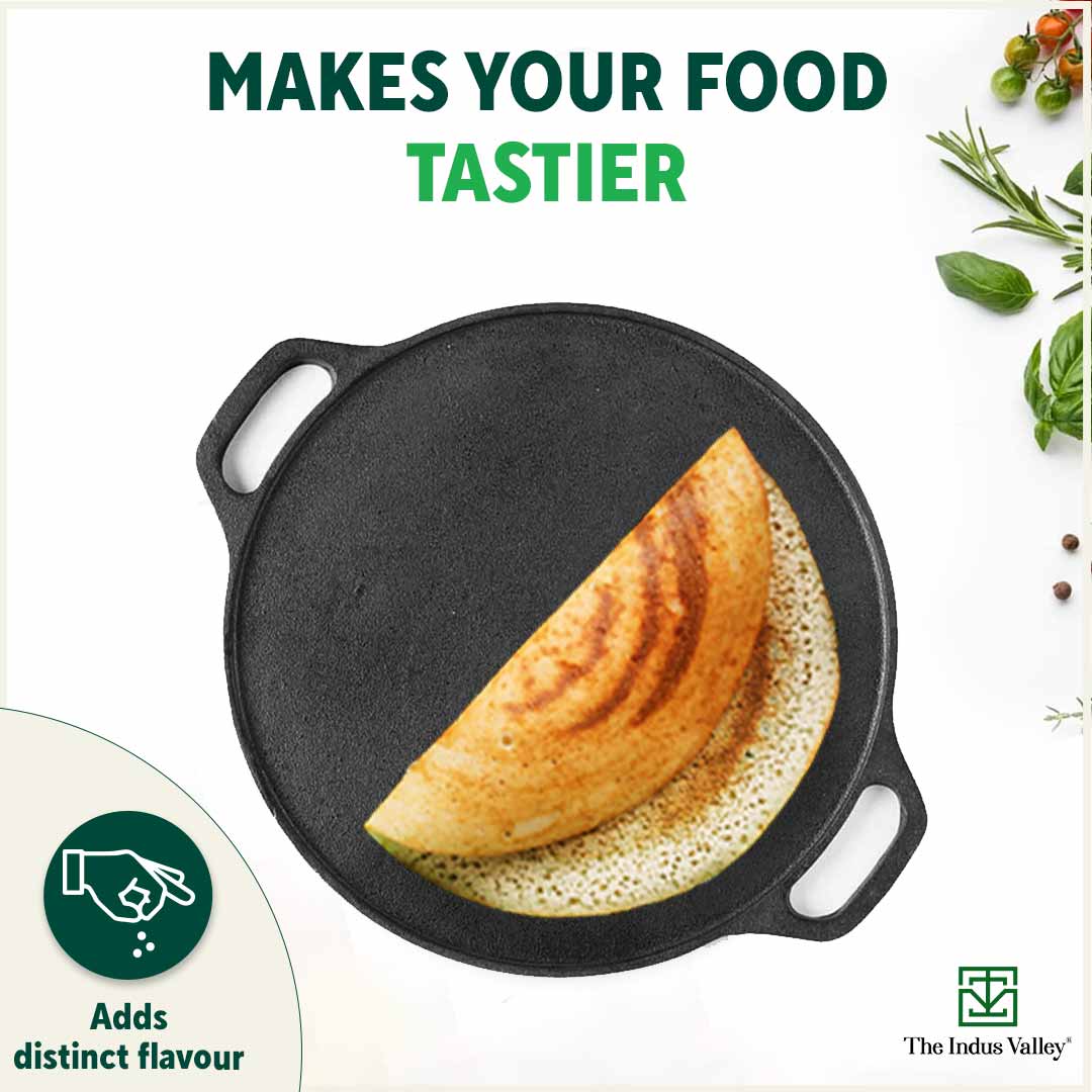 CASTrong Cast Iron Cookware Set: Tawa+ Kadai, Kitchen Set for Home, Pre-seasoned, 100% Pure, Toxin-free, Induction, Free ₹400 Tadka Pan