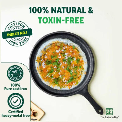CASTrong Cast Iron Cookware Set: Free ₹110 Spatula +Tawa+Kadai+Frypan,Kitchen set for Home, Pre-seasoned,100% Pure,Induction