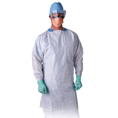 Isolation Gowns, Impervious Poly Coated, White, 50/case