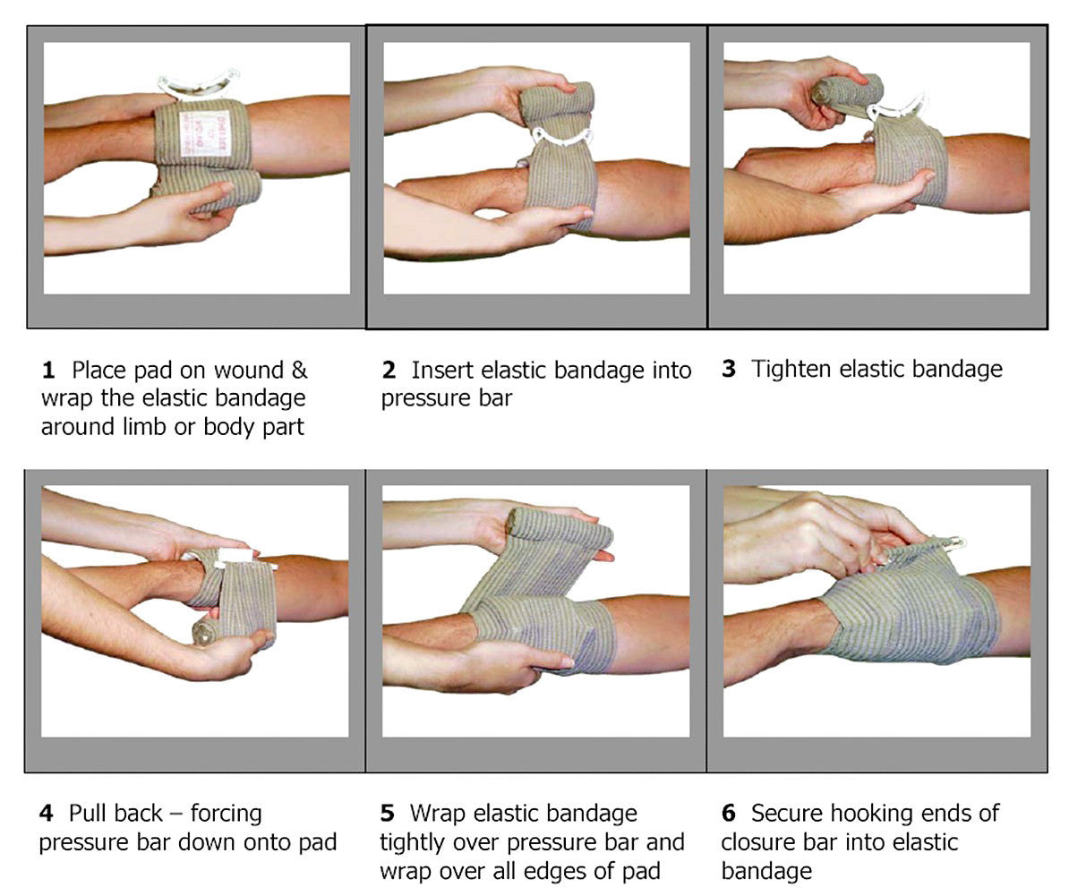 Israeli Bandage Trauma Dressing, Emergency High-Strength Combat Bandage, Sterile 4" or 6"