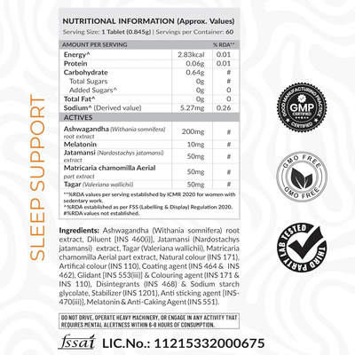 As-It-Is Atom Sleep Non-Addictive Sleep-Aid Veg Tablets