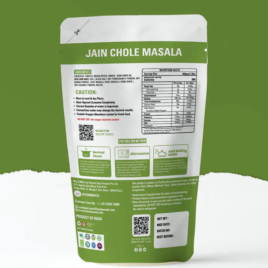 Fresh O Need Chole Masala ( Without Onion & Garlic ) - Ready To Eat 220 gms