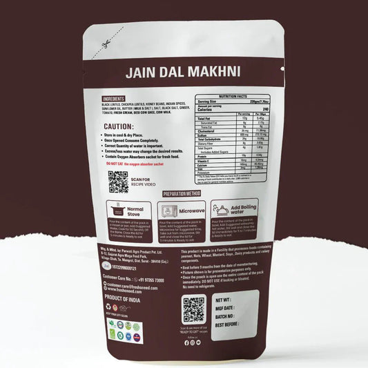 Fresh O Need Dal Makhani ( Without Onion & Garlic ) - Ready To Eat 220 gms