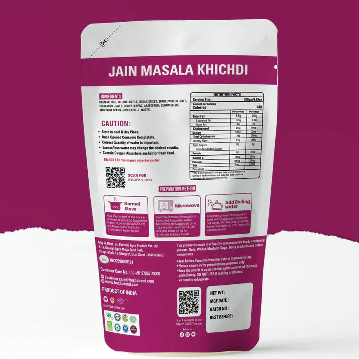 Fresh O Need Masala Khichdi ( Without Onion & Garlic ) - Ready To Eat 250 Gms