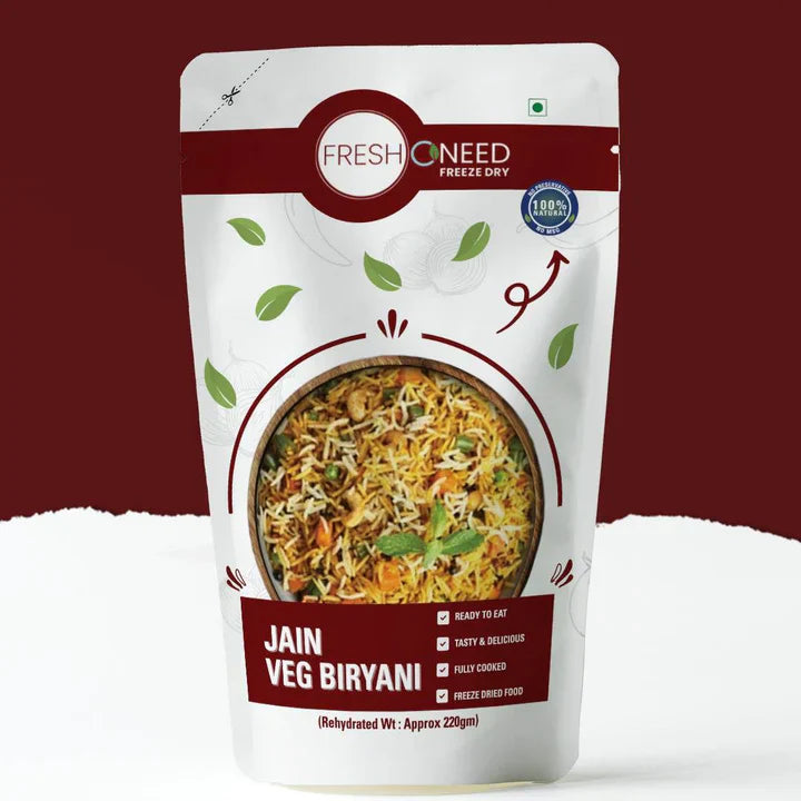 Fresh O Need Veg Biryani ( Without Onion & Garlic ) - Ready To Eat 220 gms
