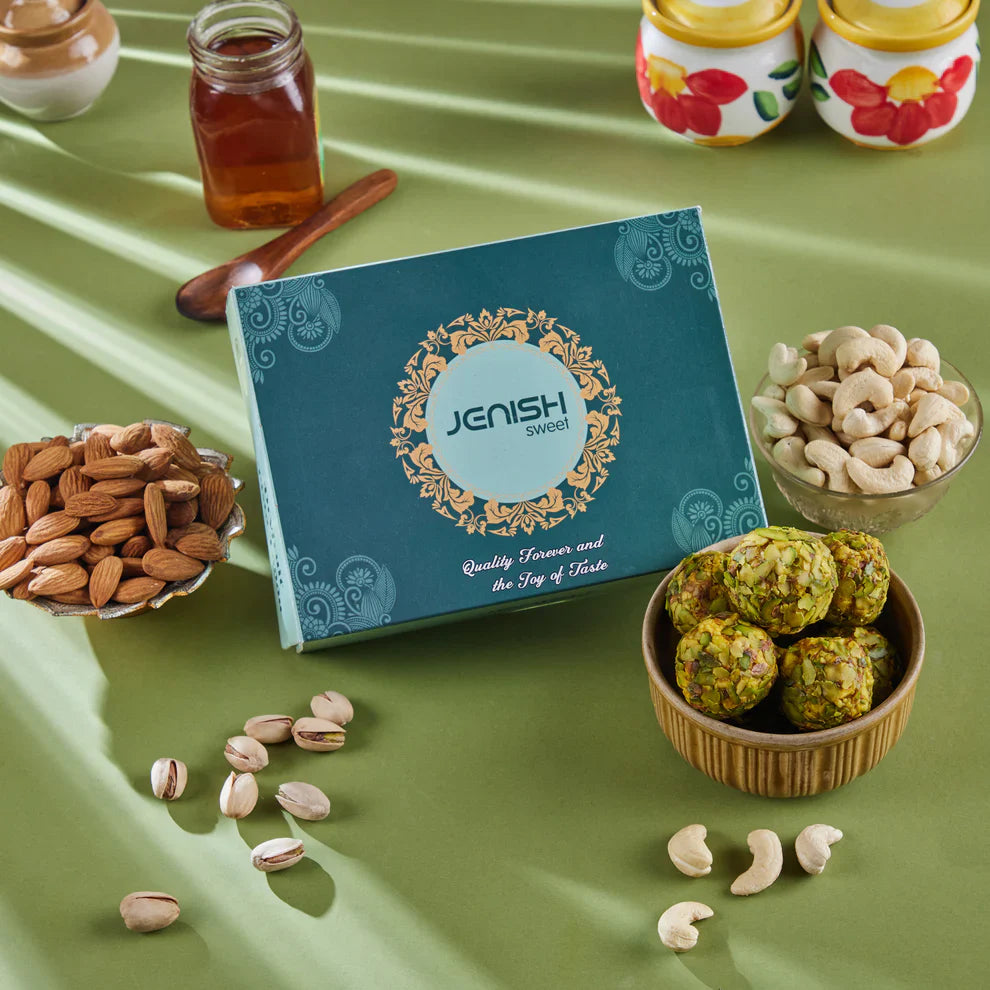 Jenish Sweets Sugarfree Dryfruit Pista Ladoo - 400 gms