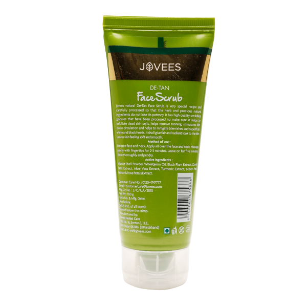 Jovees De-Tan Face Scrub with SPF, Turmeric & Aloe Vera