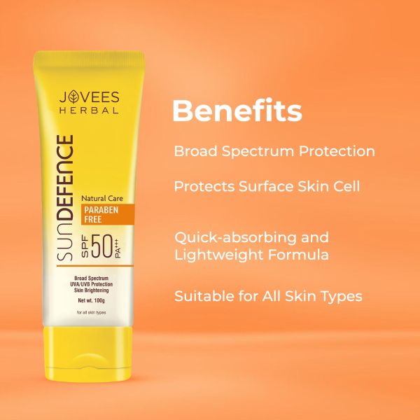 Jovees Sun Defence Cream SPF 50, Broad Spectrum PA+++