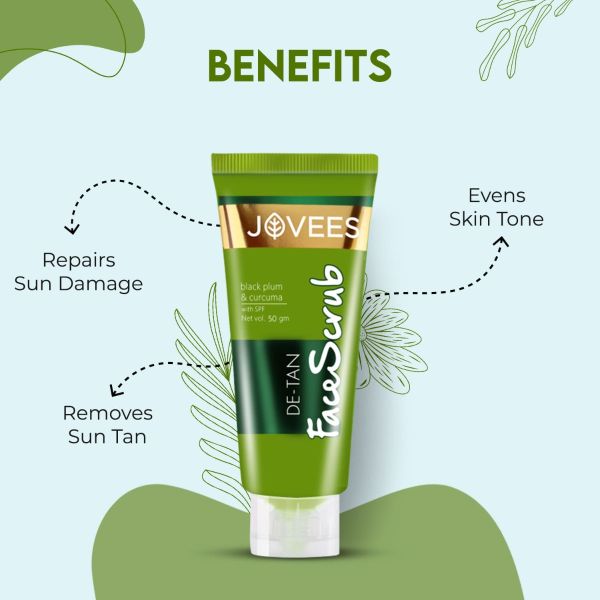 Jovees De-Tan Face Scrub with SPF, Turmeric & Aloe Vera