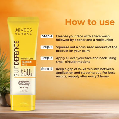 Jovees Sun Defence Cream SPF 50, Broad Spectrum PA+++