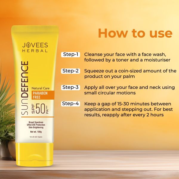 Jovees Sun Defence Cream SPF 50, Broad Spectrum PA+++
