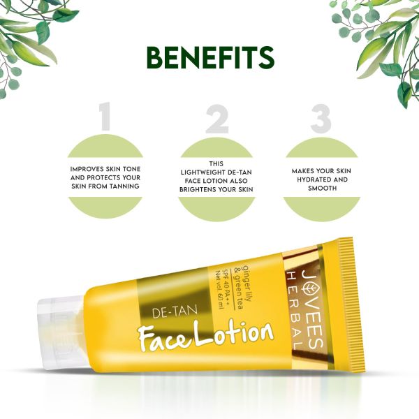 Jovees De-Tan Lotion SPF 40 PA++, UVA/UVB Protection (60 ml)