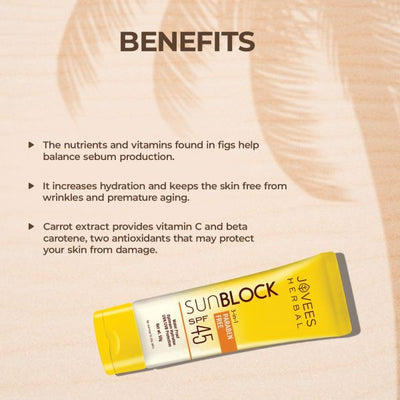 Jovees Sun Block 3 In 1 UVA/UVB Protection SPF 45