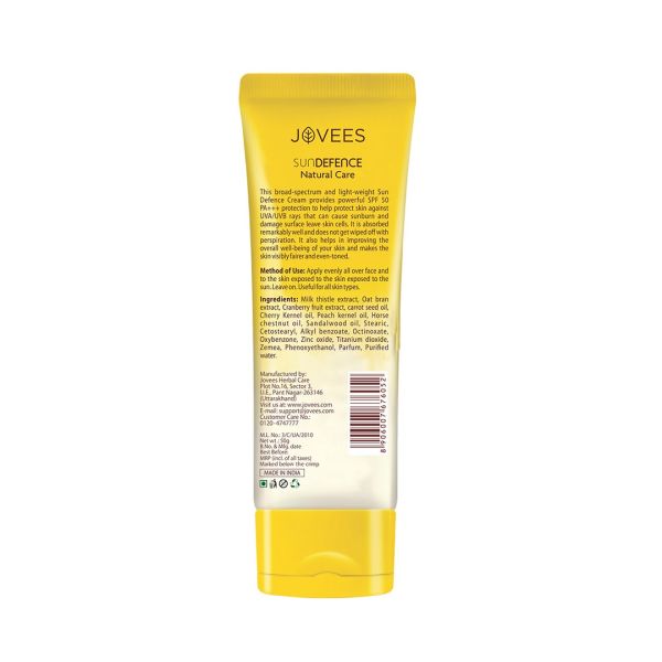 Jovees Sun Defence Cream SPF 50, Broad Spectrum PA+++