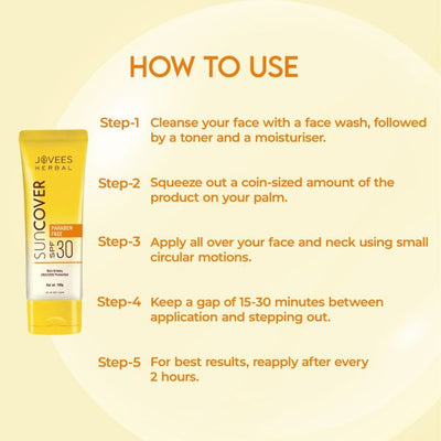 Jovees Sandalwood Natural Sun Cover SPF 30, UVA/UVB Protection