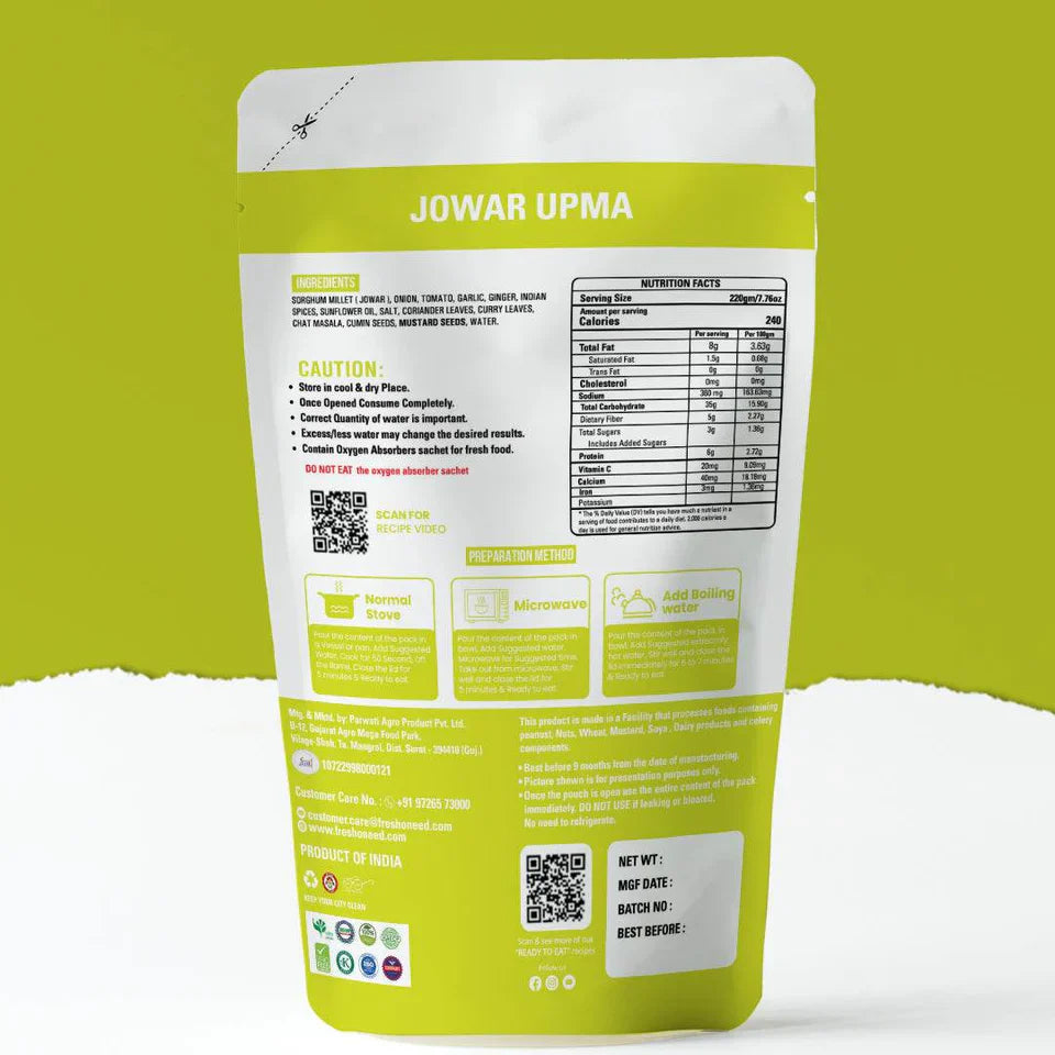 Fresh O Need Jowar Upma - Ready To Eat 150 gms