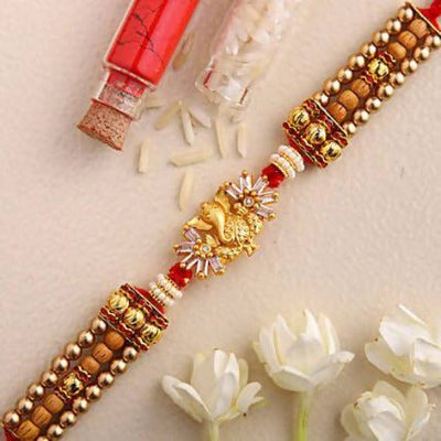 Ganesha Design Rakhi and Kaju Katli Box