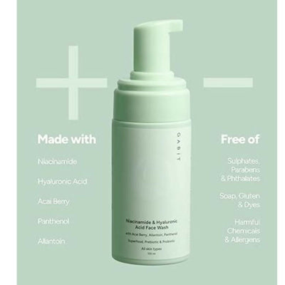 Gabit Niacinamide & Hyaluronic Acid Foaming Face Wash