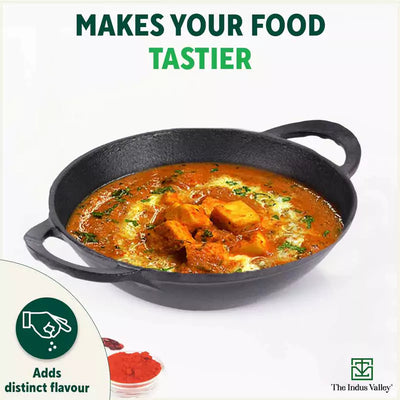 CASTrong Cast Iron Kadai, Pre-seasoned, Nonstick, 100% Pure, Toxin-free, Free ₹110 Spatula, 25.2cm, 2.2L, 2.37kg