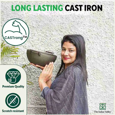CASTrong Cast Iron Cookware Set: Free ₹110 Spatula +Tawa+Kadai+Frypan,Kitchen set for Home, Pre-seasoned,100% Pure,Induction