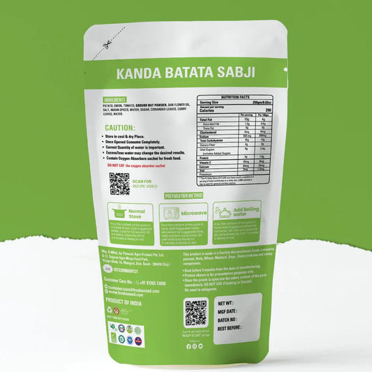Fresh O Need Kanda Batata Bhaji - Ready To Eat 250 gms