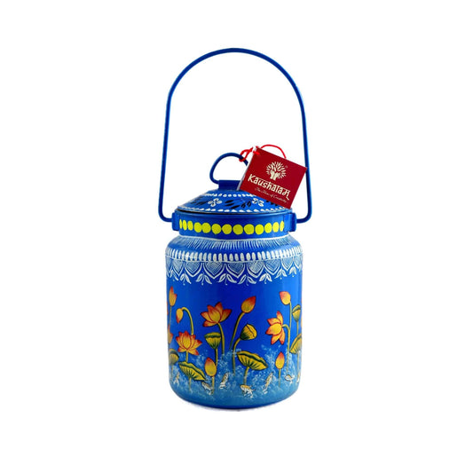 Hand Painted Milk Bucket - "Kamal Talai" The Lotus Pond