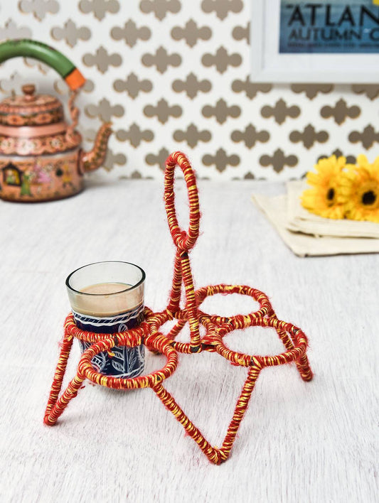Tea Glass Stand Four CHIKA : ORANGE