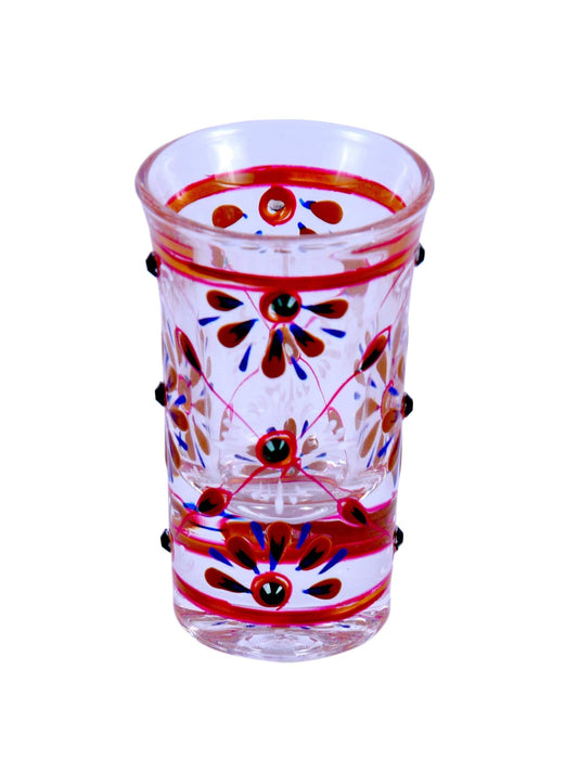 Hand Painted Shot Glasses Set of 6 MultiColor