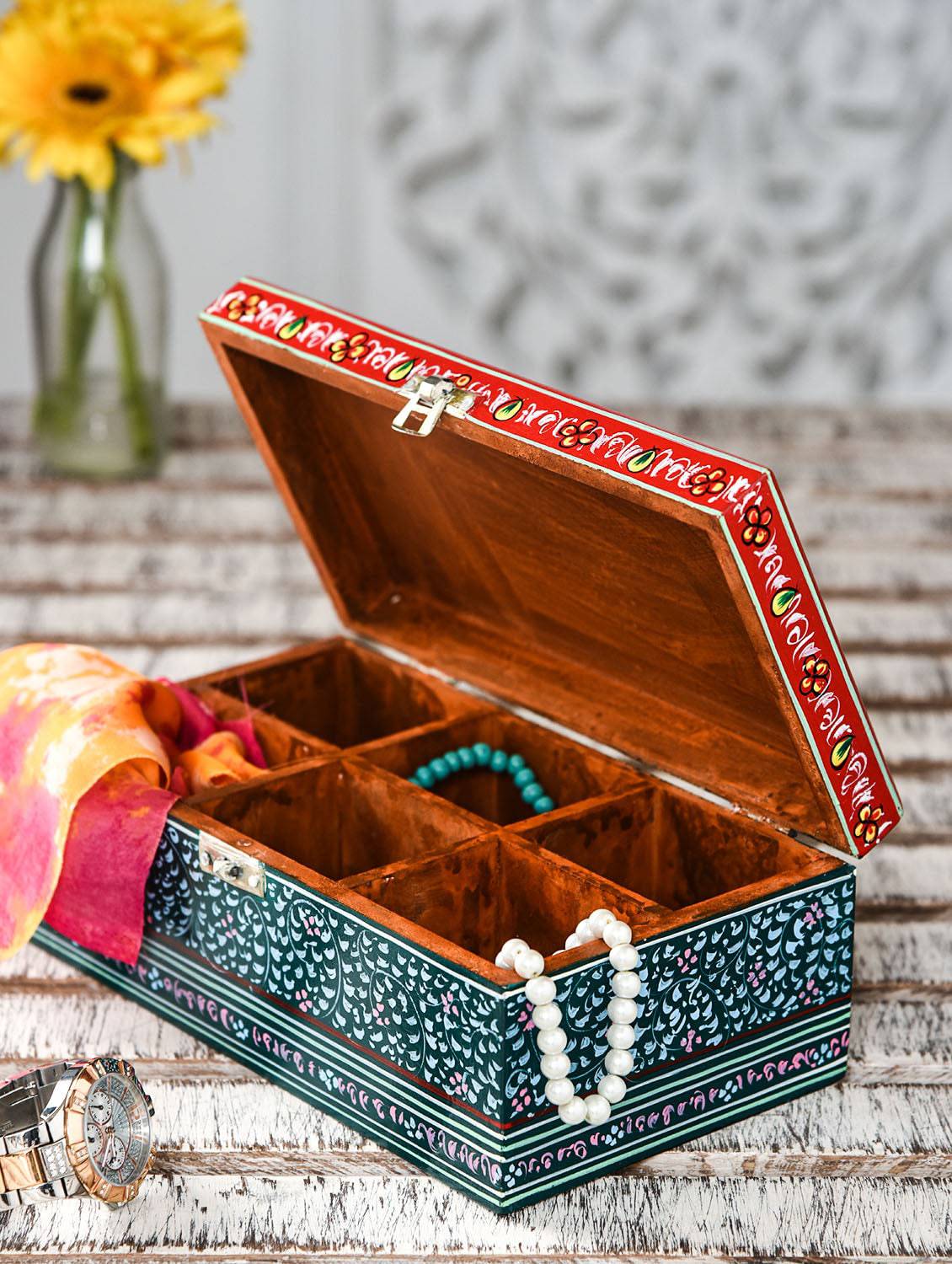 Hand Painted Tea Box : Mughal Collection